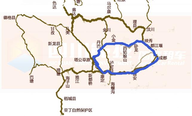 川西小环线旅游地图